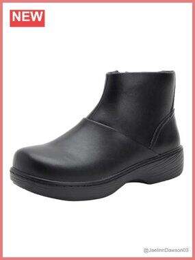 Womens Waterproof Leather Ankle Boots with Arch Support